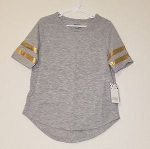Harper Canyon Girl's Varsity Foil Grey Ash Heather Short Sleeve T-Shirt S (7/8)